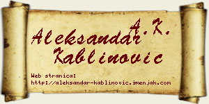 Aleksandar Kablinović vizit kartica